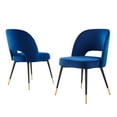 thumbnail image 1 of Side Dining Chair, Set of 2, Velvet, Blue Navy, Modern Contemporary Urban Design, Kitchen Room Cafe Bistro Restaurant Hospitality, 1 of 6
