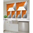 thumbnail image 4 of Orange Grey Ombre Swag Valance and Tier Curtains 36'' Length Set, Modern Geometric Abstract Aesthetics Cream Light Filtering Kitchen Curtains, Tier Curtain Valances for Bathroom/Living Room/Bedroom, 4 of 6