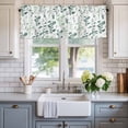 thumbnail image 2 of Sage Green Botanical Farmhouse Short Window Curtain Valances, Watercolor Spring Floral Summer Leaf Rod Pocket Kitchen Valances for Living Room Bedroom Bathroom Cafe 60" x 18", 2 of 8