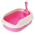 thumbnail image 4 of FITYLE Open Top Cat for All Kinds of Cat Litter Open Top Pet Litter Tray High Sided Easy to Clean Practical Cat Sand Litter Tray Pink red, 4 of 10