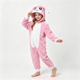thumbnail image 2 of KAUOD Girls Onesie Rabbit Hooded Fleece Button up Animal Onesie Soft Cozy Hooded Jumpsuit Kids Fall Winter Outfits Cute Clothes, 2 of 7