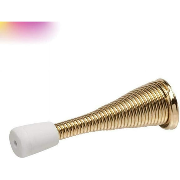 2 pc Spring Door Stopper Door Stop Wall Decorative Door Stopper Protect Doors & Wall Household Door Stopper,Bright Brass 2.9in