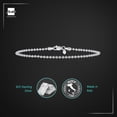 thumbnail image 5 of Amberta 925 Sterling Silver 2 mm Ball Chain Bracelet Length 7.5" inch / 19 cm (7.5), 5 of 7