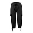 thumbnail image 4 of Buigttklop Capri Capris Pants for Women Casual 2024 Summer Casual Solid Color Pants Straight Wide Leg Trousers Pants with Pocket, 4 of 4