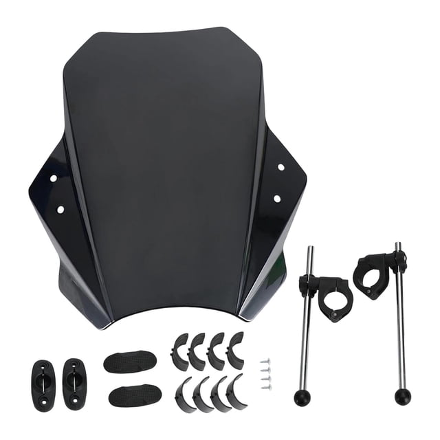 Parabrisas para Motocicleta Accesorio de Modificación Parabrisas Ajustable Componente de Actualización Protección Contra Viento Fabricada en PC Resist Negro