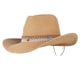 thumbnail image 5 of Sombrero de playa ajustable para mujer, sombrero Fedora Trilby de paja con ala ancha Bronceado suave, 5 of 8