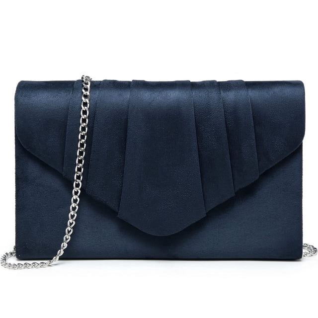 Bolso de noche Dasein con sobre plisado, bolso de mano de terciopelo