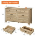 thumbnail image 3 of Oak 7 Drawer Dresser for Bedroom, Wooden Chest of Drawers for Living Room, 3 of 7