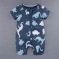 thumbnail image 3 of WIBACKER 3M-3T Newborn Baby Boy 2 Way Zipper Romper Summer Short Sleeve Dinosaur Jumpsuit for Infant Toddler, 3 of 9