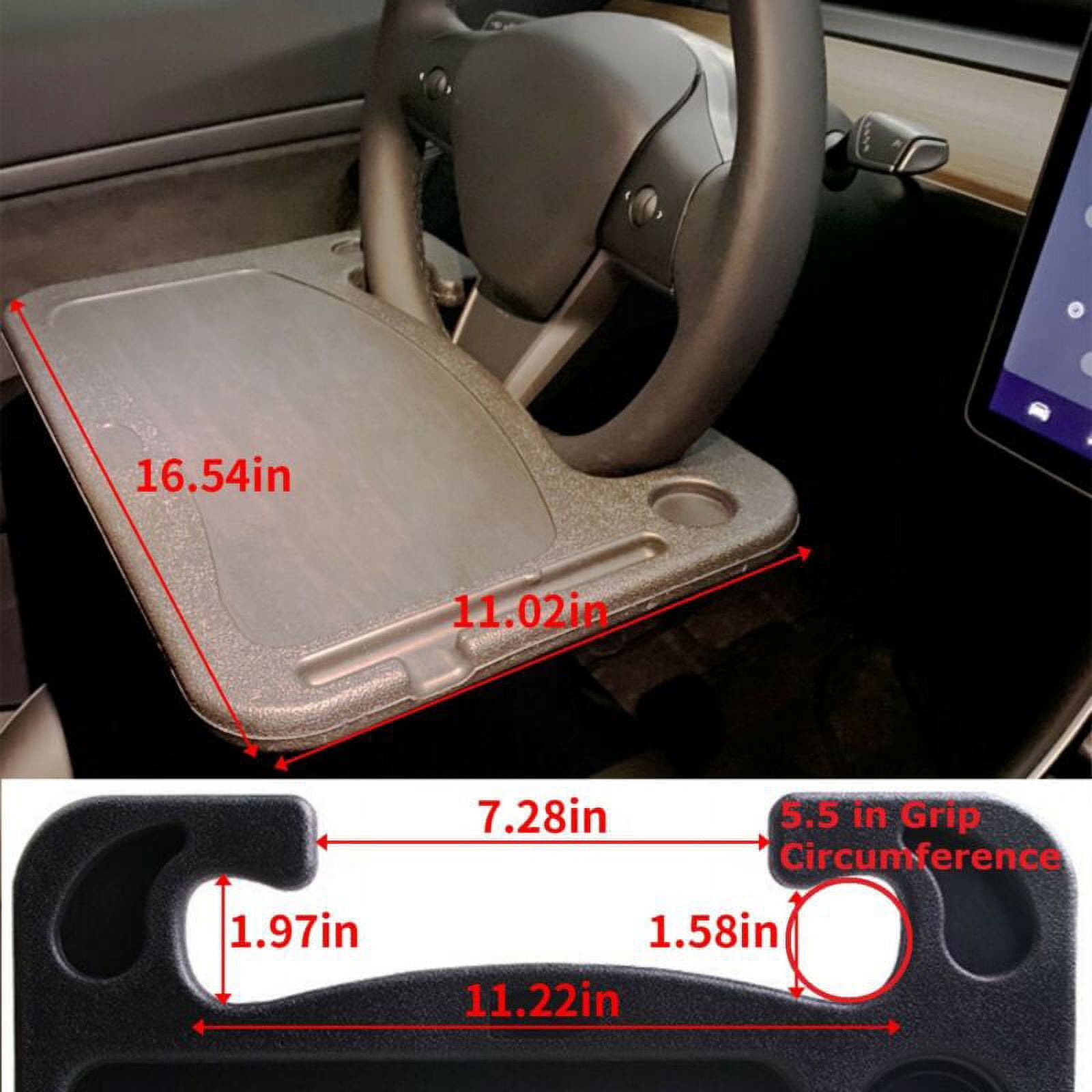 AMERTEER Steering Wheel Tray for Laptop & Food Car Tray for Steering Wheel Car Trays for Eating, Car Food Trays for Adults Laptop Car Desk Car Seat Travel Tray Table for Driver