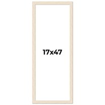17x47 Frame White Real Wood Picture Frame Width 1.5 inches | Interior Frame Depth 0.5 inches | Barn