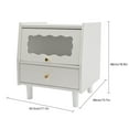 thumbnail image 5 of Black/White/Log Bedside Cabinet 2-Tier Bedside Cabinet Nightstand Bedside Table Bedroom for Living Room, Office, Bedroom 17.1*15.7*18.9in, 5 of 25