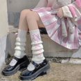 thumbnail image 2 of Wdgfv Kawaii Leg Warmers for Girls Women Leg Warmers Cute Leg Cover Bow Ball Knit Socks Pink One Size, 2 of 5