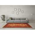 thumbnail image 3 of Ahgly Company Indoor Round Abstract Orange Modern Area Rugs, 4' Round, 3 of 4