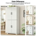 thumbnail image 3 of Blotout 72" Tall Modern Kitchen Pantry Cabinet with 12 Side Shelves, 6 Layers Pantry Storage Cabinet with 4 Wood Doors for Kitchen, Dining Room, Living Room, White, 3 of 8