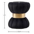 thumbnail image 4 of Meridian Furniture Vino Contemporary Velvet Ottoman, Black, 4 of 8