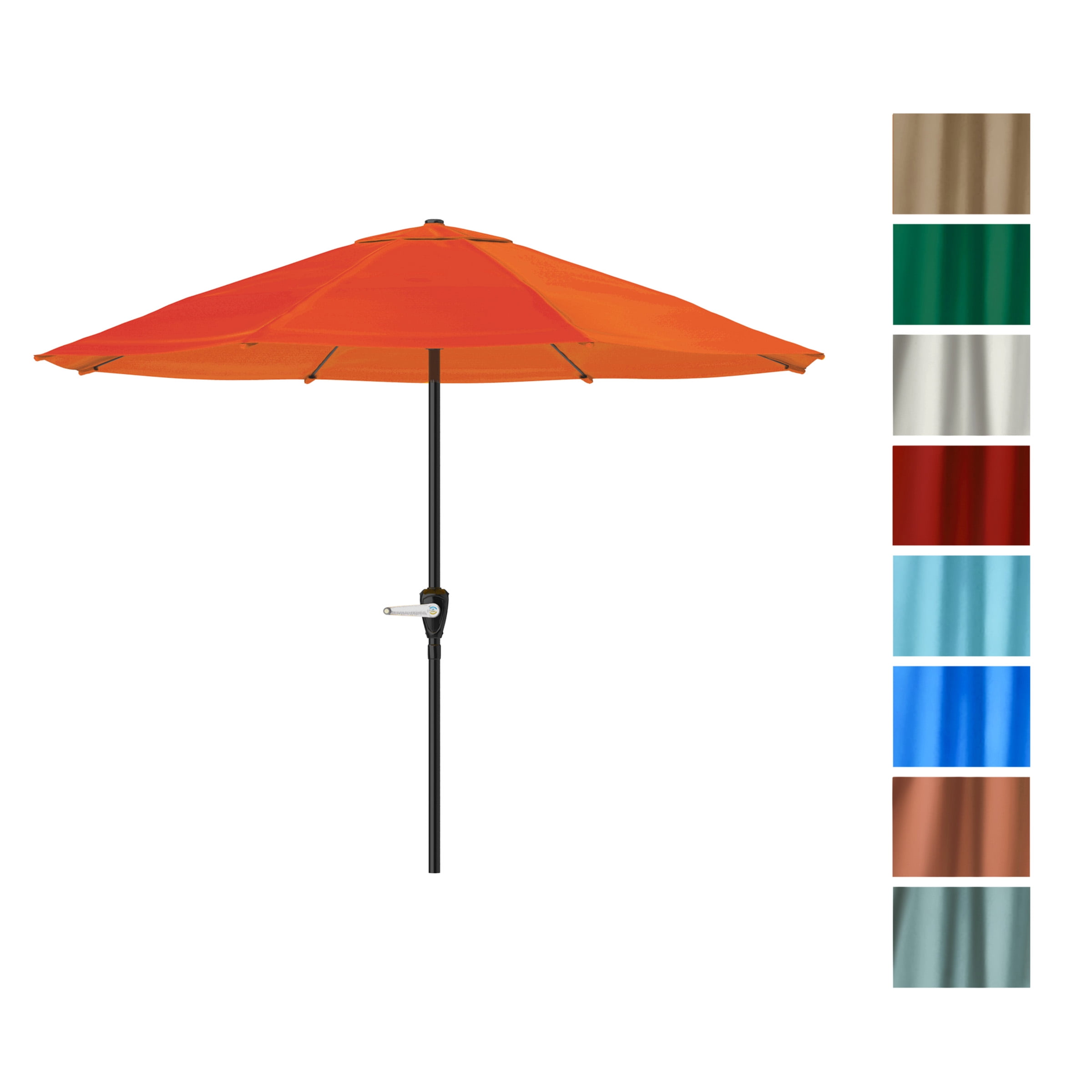 Pure Garden 9FT Outdoor Vented Patio Umbrella with Easy Crank (Orange)