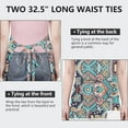 thumbnail image 6 of Multicolor Ethnic Paisley Pattern Apron-Garden Aprons for Women with Pockets-Cotton Linen Waterproof Kitchen Cooking Gardening Aprons Adjustable for Kitchen,Cooking,BBQ and Salon 33x27 Inch, 6 of 7