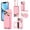 Pink, variant on ELEHOLD Case for iPhone 12 Pro Max,Detachable Lanyard Crossbody Leather Wallet Case with Ring Holder & Mirror,White