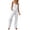 White., variant on Women's 2 Piece Thin Casual Set,Camisole Long Pants Summer Outfit,Fashion Thin Linen Sleeveless Cami Long Pants Pajama Loungewear Set