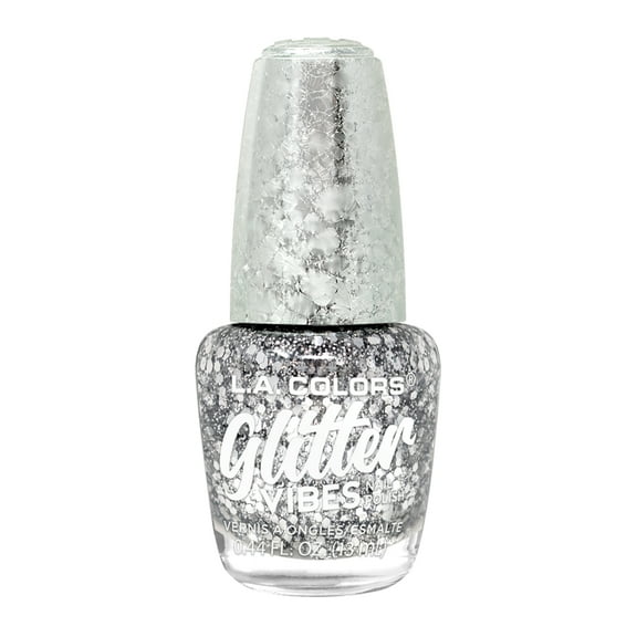 L.A. COLORS Glitter Vibes Nail Poilsh, Highkey, 0.44 fl oz