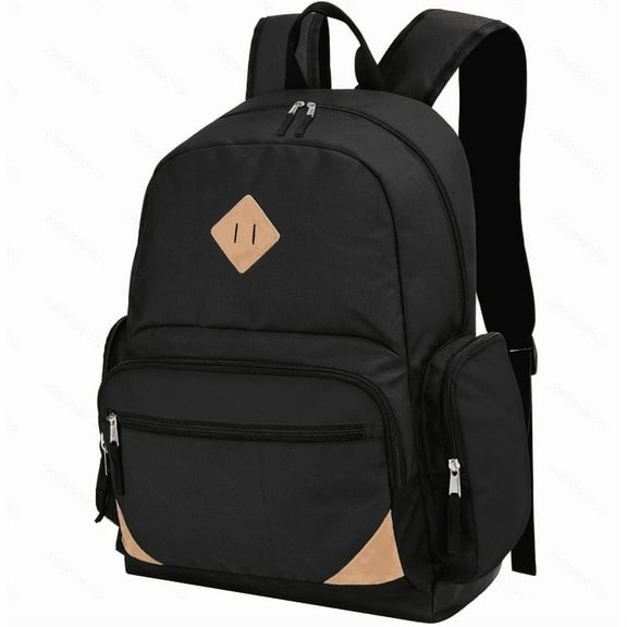 College Backpack Lightweight Backpack for School, College Bag College Casual Daypack with 2 Side Pockets-Black