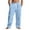 Light Blue, variant on JTieacloth Casual Pants for Men Men's Fashion Solid Color Linen Casual Pants Breathable Cargo Pocket Loose Casual Wide Leg Pants Gray