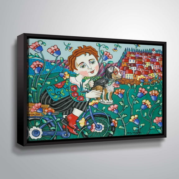 ArtWall A Boys Flowery Life, Gallery Wrapped Floater-framed Canvas by Holly Wojahn