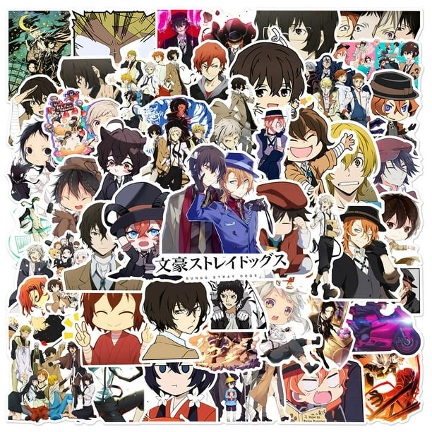 Pegatinas Bungos Stray Dogs Anime, 50 unidades, PVC, impermeables