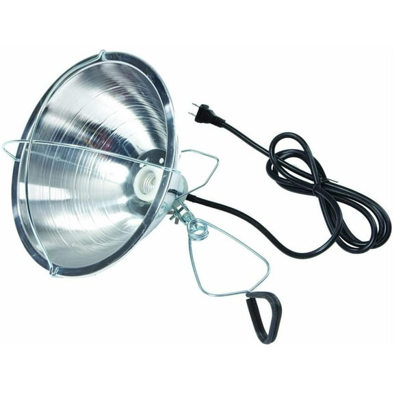 Little Giant Brooder Reflector Heat Lamp for Chicks – 10.5-Inch Aluminum Shade with Clamp, 300W Max