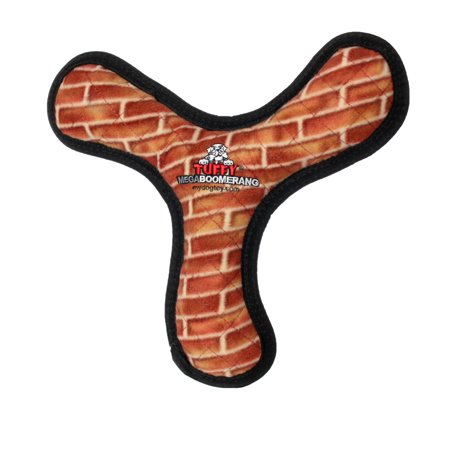 Tuffy Mega Boomerang Squeaky Durable Dog Toy Brick