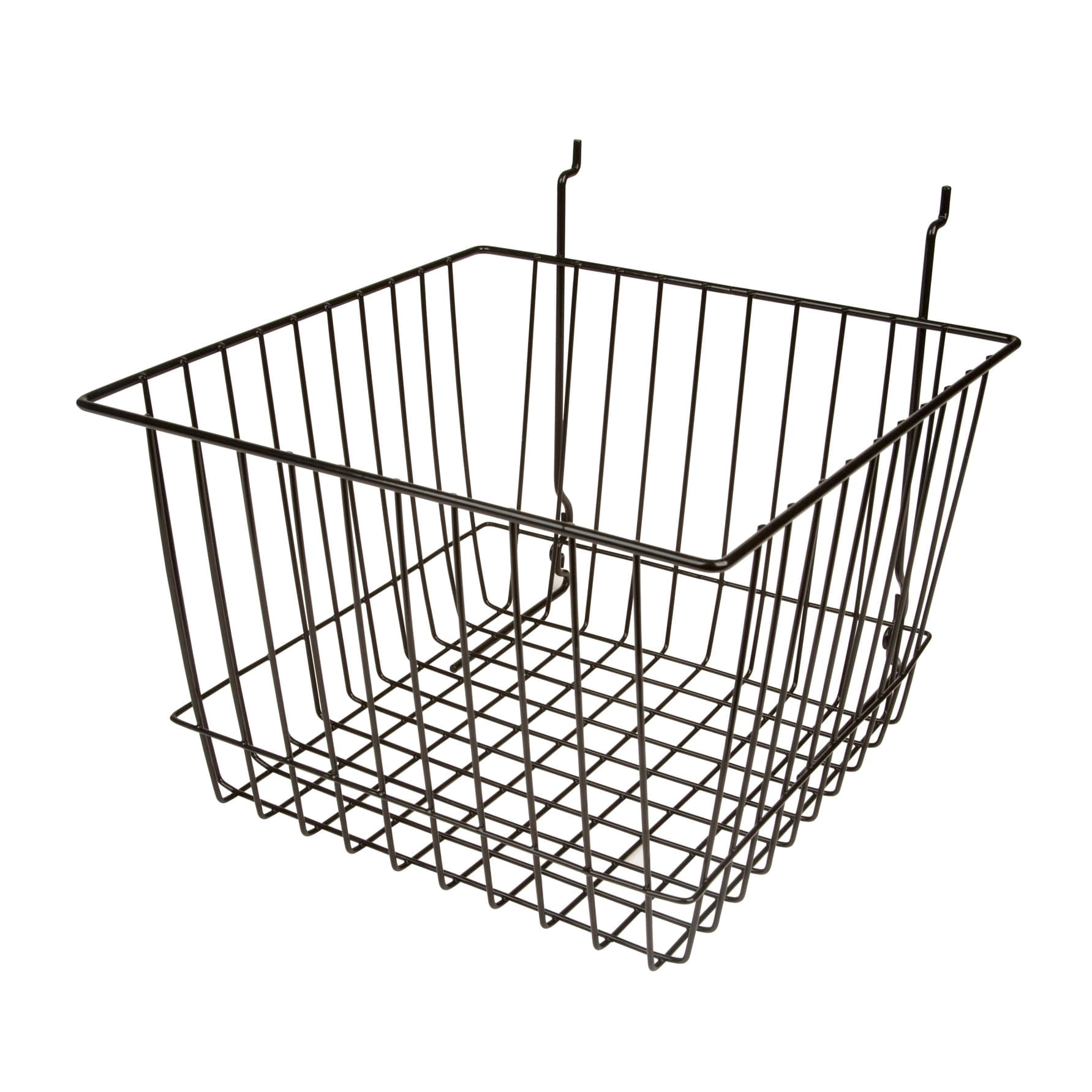 Econoco - BSK15/B - 12"W x 12"D x 8"H Black Multi-Fit Deep Basket for Slatwall, Grid or Pegboard - Sold in Pack of 6