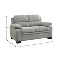 thumbnail image 7 of Pemberly Row Modern Textured Fabric Loveseat with Exposed Legs in Light Gray, 7 of 7