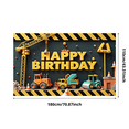 thumbnail image 3 of Construction Theme Happy Birthday Banner Colorful Vehicles Design Party Backdrop for Kids Celebration Event Decoration, 3 of 8