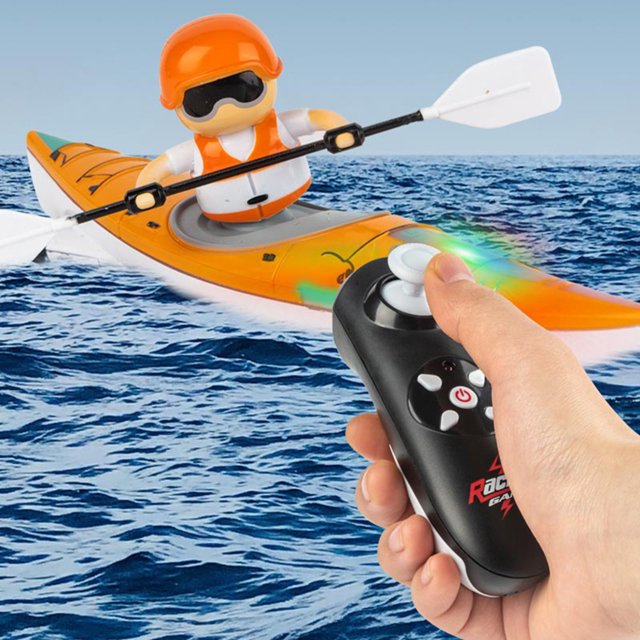 Prggybuy Coloré Paddle RC Aviron LED Lumières Drôle Bateau de Contrôle à Distance pour Cadeau d'Anniversaire