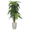 thumbnail image 1 of Vintage Home Artificial Faux Real Touch 4.84 Feet Tall Real Touch Palm Tree With Fiberstone Planter, 1 of 1