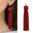 thumbnail image 3 of Anvazise Bohemian Women Woven Knot Long Tassel Dangle Hook Earrings Statement Jewelry Red, 3 of 13