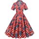 thumbnail image 1 of Vestidos Para Mujer Vestidos Casuales Moda Retro Jersey Estampado Erógeno Manga Corta Vestido Largo Odeerbi ODB158524, 1 of 7