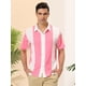 thumbnail image 2 of Camisas hawaianas manga corta botones botones a rayas playeras Rosa blanco T M, 2 of 6