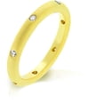 thumbnail image 1 of 14k Matte Gold Plated Wedding Eternity Band with Bezel Handset Clear CZs, 1 of 1