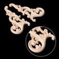thumbnail image 3 of YESTUNE 1 Pair Wood Carved Corner Onlay Applique Frame Decor Furniture Unpainted Home, 3 of 12