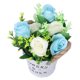 thumbnail image 5 of Plantas en maceta de rosas artificiales, adornos de arreglo floral, decoración de flores falsas para estante, mesa de escritorio de oficina en casa, 5 of 8