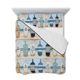 thumbnail image 7 of Blue Coastal Queen Size Down Alternative Comforter, Lightweight Comforter Quilt Bedding Set with Pillow Shams Ocean Nautical Anchor Wood Barn Beach All Seasons Bed Comforter Duvet Insert 90"x96", 7 of 7