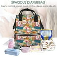 thumbnail image 5 of Balery Retro Summer Stamp Mummy Backpack - Waterproof Twill Canvas, Large Capacity Diaper Bag with Multiple Pockets and Adjustable Straps, 5 of 6