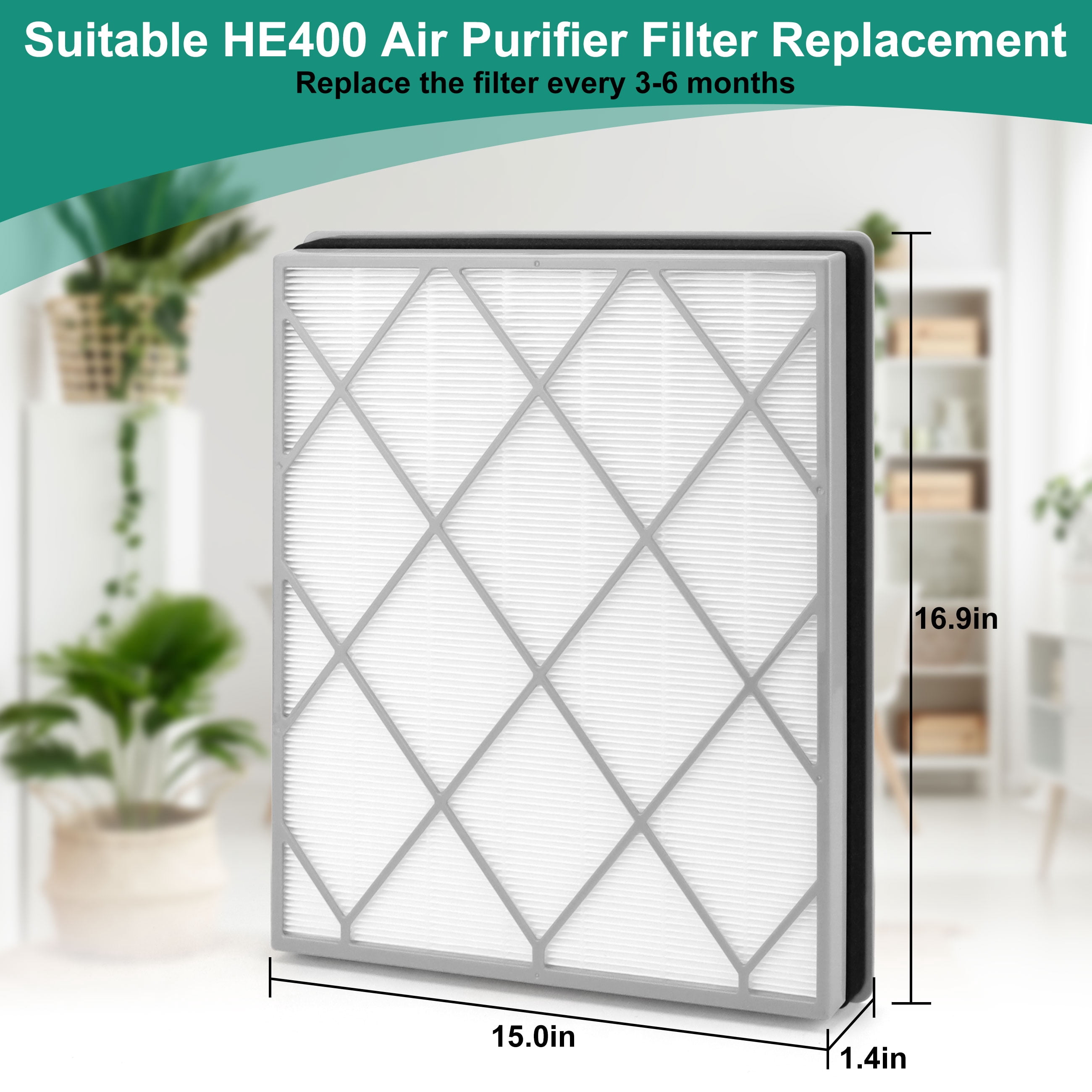 AMI PARTS HE400 HE401 HEPA Filter Replacement for Shark Air Purifier 4 Fans HE4FKPET HE402 HE405
