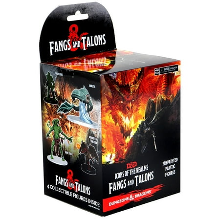 D&D Icons of the Realms Miniatures: Fangs and Talons Individual Booster - 4 Randomly Assorted, Pre-Painted Figures, Dungeons & Dragons