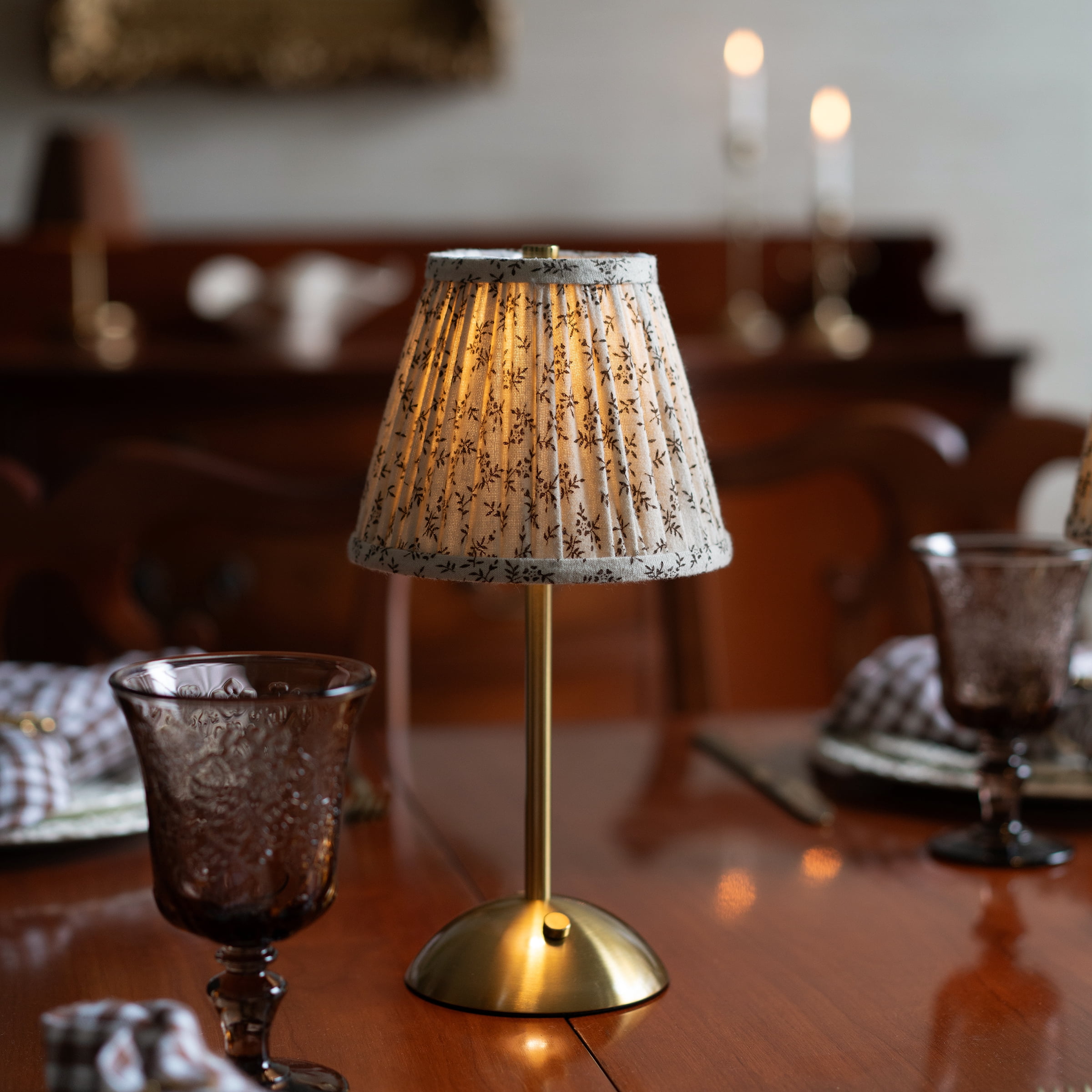 Home Decor Collection Sterling & Noble Home Cream Floral Rechargeable Table Lamp