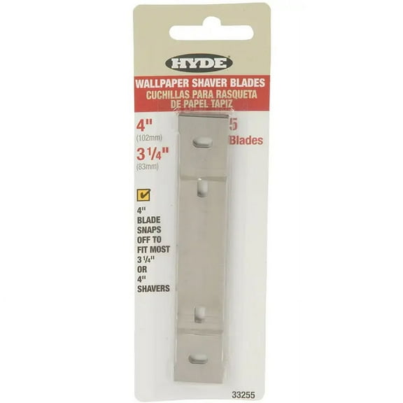 4" Hyde 33255 Hyde Wallpaper Shaver Blades, Replacement Blades, 5-Pack