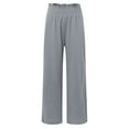 thumbnail image 6 of TrendOFT Stretchy Wide Leg Palazzo Pants for Women Casual Comfy High Waist Dressy Lounge Pants with Pockets Grey XXL, 6 of 7