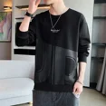 thumbnail image 3 of Sudadera para hombre, sin capucha, ropa masculina, jersey gráfico bordado, camiseta azul de una pieza, cálida, nueva, en overfit simple S, 3 of 5